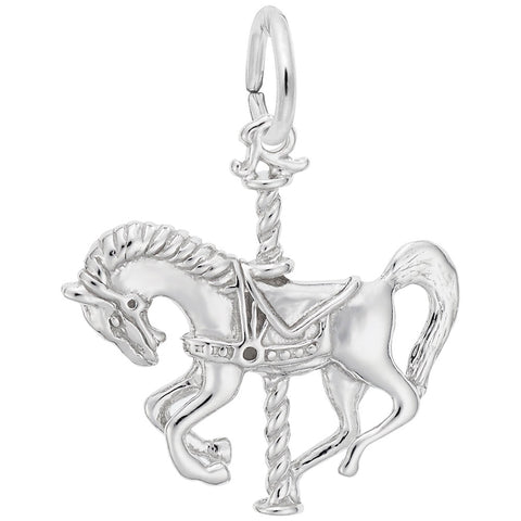 Carousel Charm In 14K White Gold