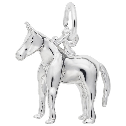 Mule Charm In 14K White Gold