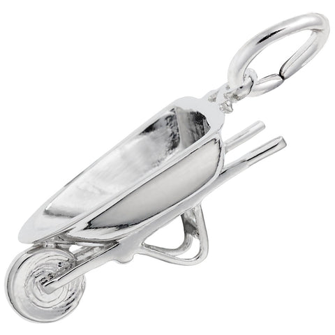 Wheel Barrow Charm In Sterling Silver