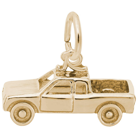 Pick Up Truck Charm In Yellow Gold