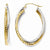 14k Two-tone Polished Oval Hinged Hoop Earrings