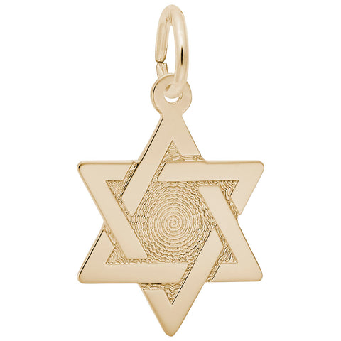 Star Of David Charm in Yellow Gold Plated