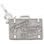 Suitcase Charm In Sterling Silver