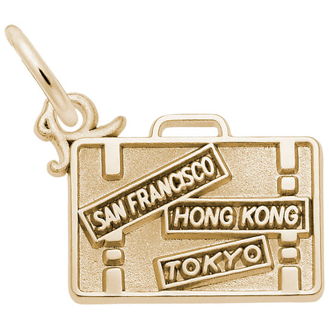 Suitcase Charm In Yellow Gold