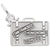 Suitcase Charm In 14K White Gold