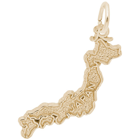 Map Of Japan Charm In Yellow Gold