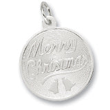 Merry Christmas Disc charm in Sterling Silver hide-image