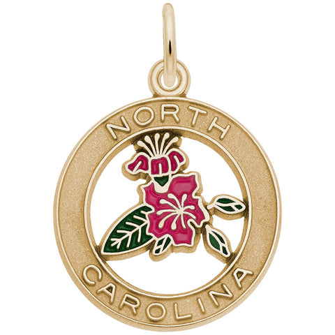 N. Carolina Azalea Charm In Yellow Gold