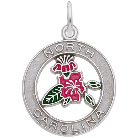 N. Carolina Azalea Charm In Sterling Silver