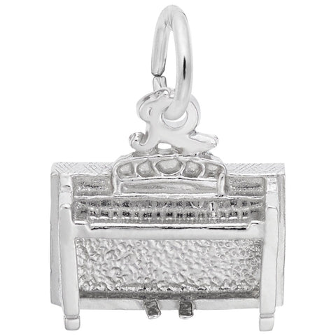 Spinet Charm In 14K White Gold