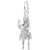 Hula Dancer Charm In Sterling Silver