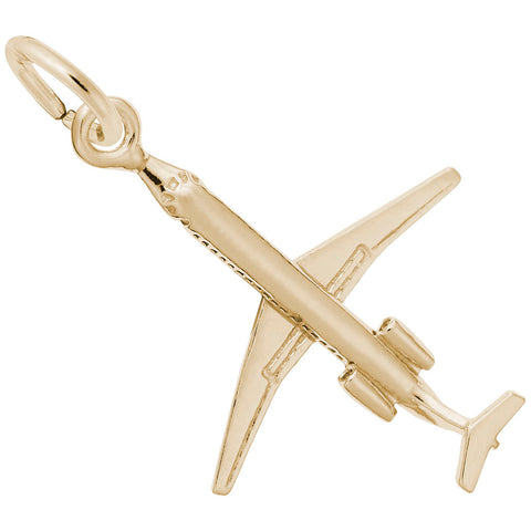 Airplane Charm in Yellow Gold Plated