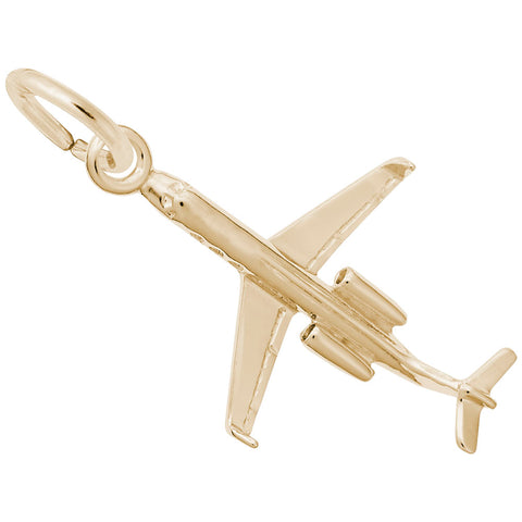 Airplane Regional Charm in Yellow Gold Plated