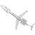 Airplane Regional Charm In 14K White Gold