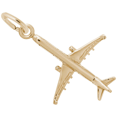 Airplane Charm In Yellow Gold