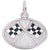 Flags Crossed Charm In 14K White Gold