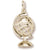 Globe 3d W Stand Charm in 10k Yellow Gold hide-image