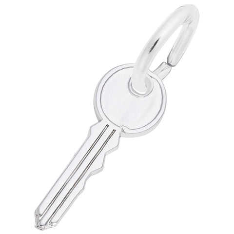 Key Charm In 14K White Gold