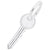 Key Charm In 14K White Gold