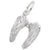 Angel Wings 3D Charm In 14K White Gold