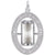 Hour Glass Charm In 14K White Gold