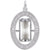 Hour Glass Charm In 14K White Gold