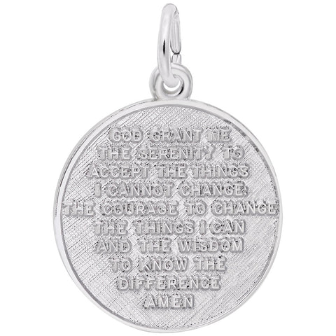 Serenity Prayer Charm In 14K White Gold