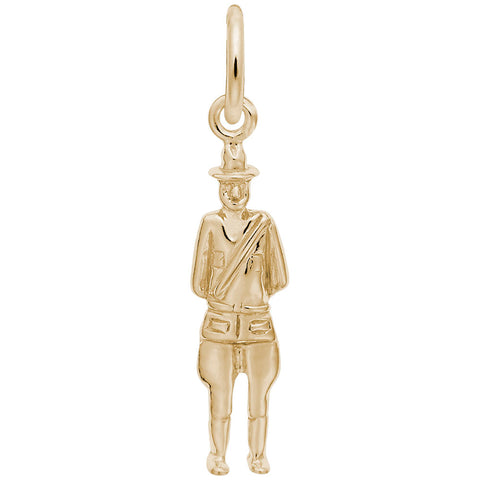 Mountie Charm In Yellow Gold