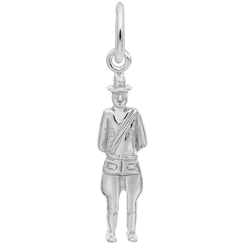 Mountie Charm In 14K White Gold