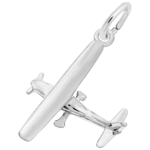 Airplane Charm In Sterling Silver