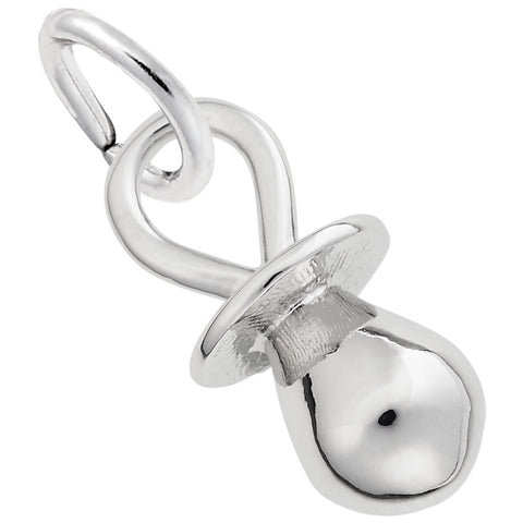 Pacifier Charm In 14K White Gold