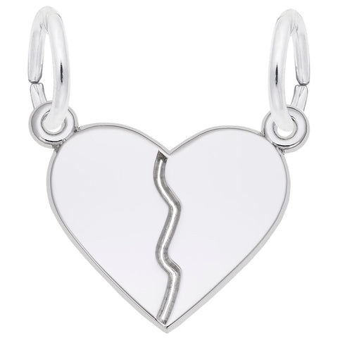 Heart Charm In Sterling Silver