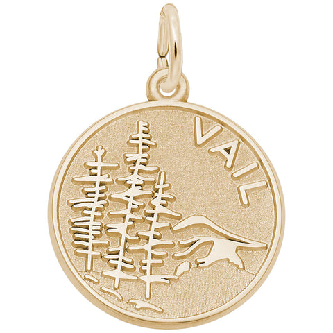 Vail Scene Charm In Yellow Gold