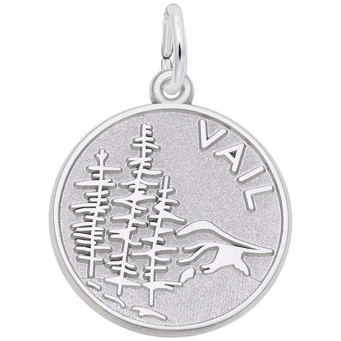 Vail Scene Charm In 14K White Gold
