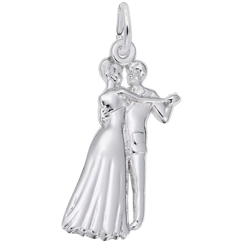 Ballroom Dancers Charm In 14K White Gold