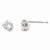 14k White Gold CZ Stud-4.0mm Earrings