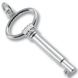 Large Skeleton Key charm in Sterling Silver