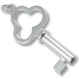 Large Scallop Key charm in 14K White Gold