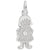 Girl W/Dress & Flower Charm In Sterling Silver