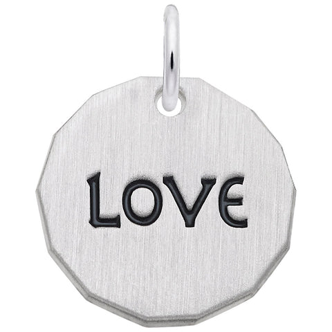 Tag- Love Charm In 14K White Gold