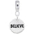 Tag- Believe Charm Dangle Bead In Sterling Silver