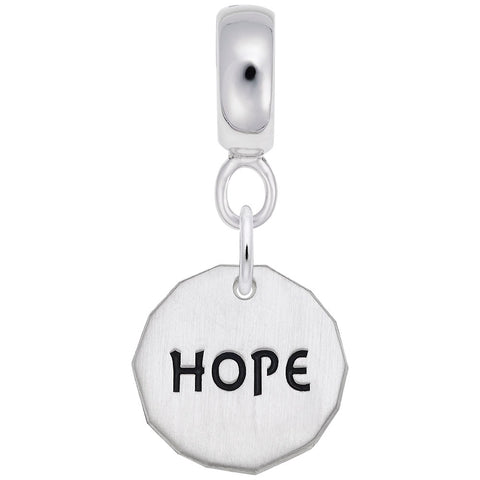 Tag- Hope Charm Dangle Bead In Sterling Silver
