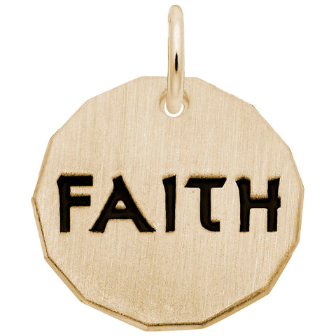 Tag- Faith Charm in Yellow Gold Plated