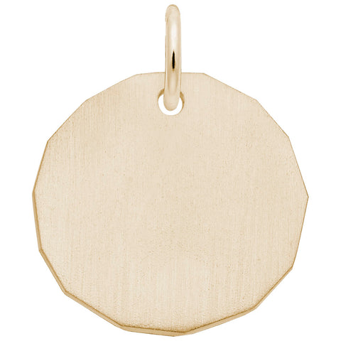Plain Charm Tag Charm In Yellow Gold