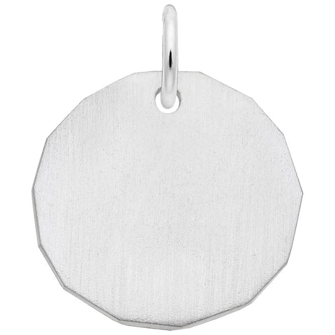 Plain Charm Tag Charm In 14K White Gold