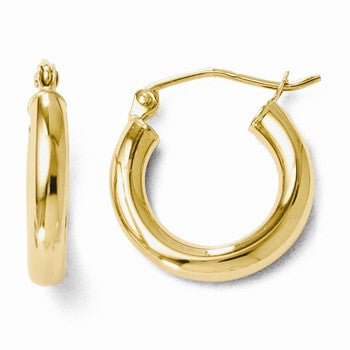 14k Yellow Gold Polished Hoop Earrings