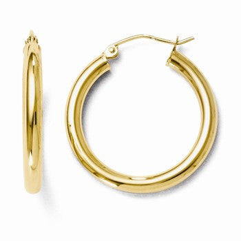14k Yellow Gold Polished Hoop Earrings
