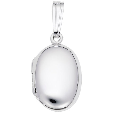 Locket Charm In 14K White Gold