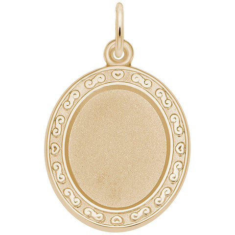 Oval Scroll Charm in Yellow Gold Plated