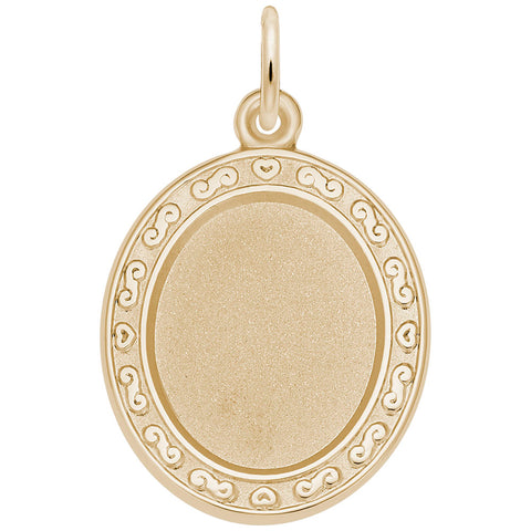 Oval Scroll Charm in Yellow Gold Plated